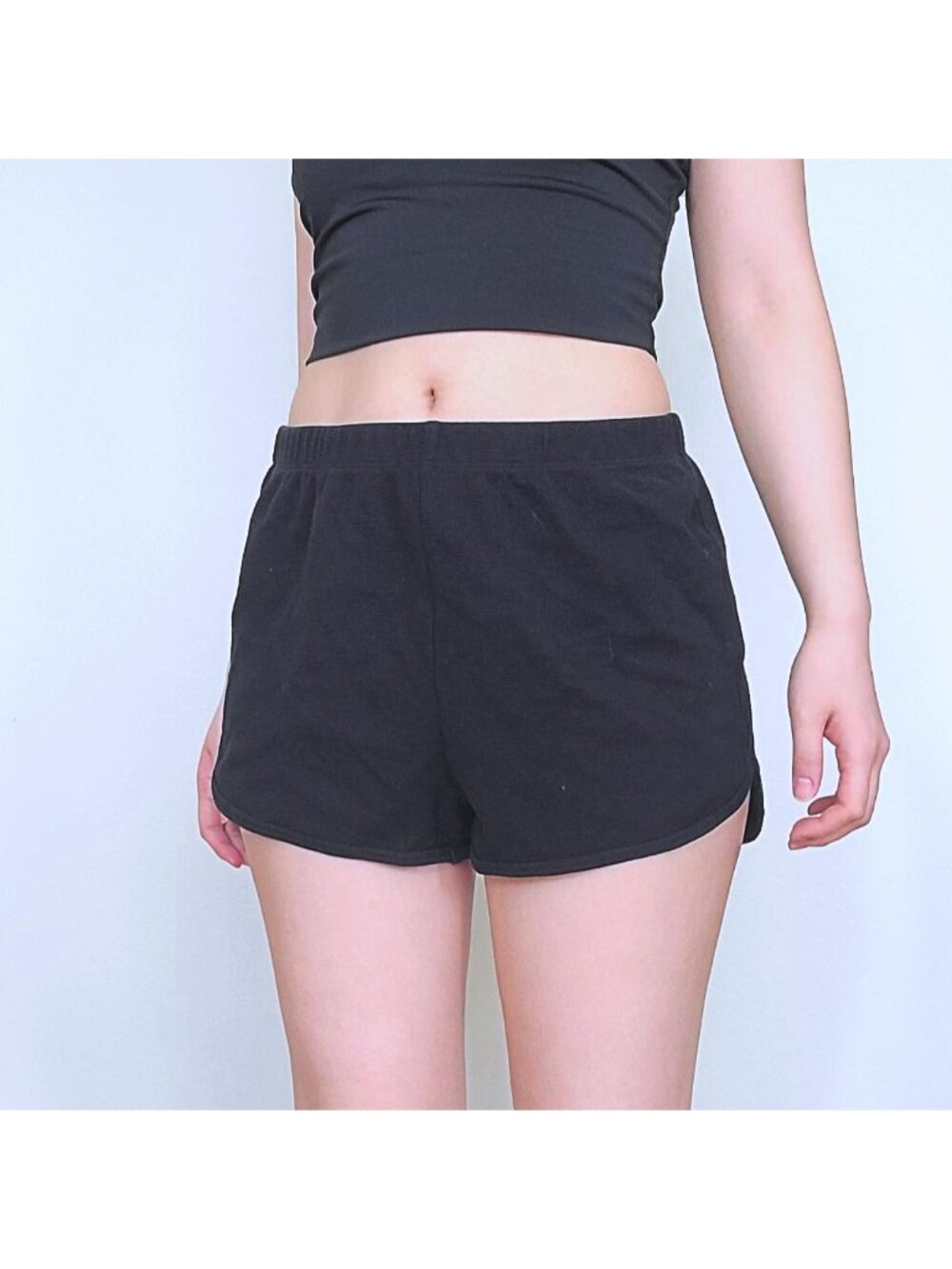 Sunday Best Summer Jet Black Casual Mini Shorts (M)